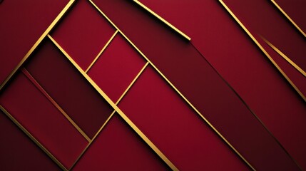 Geometric Elegance: A captivating abstract of intersecting red and gold lines creates a luxurious and modern design, suggesting depth, dimension, and sophistication.