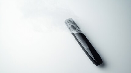 A vaping device with glossy finish on a white background. Featuring high-tech design and soft vapor