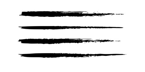 Set of black paint strokes vector graphic elements for artistic designs and backgrounds