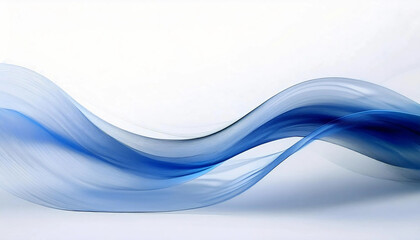 Fototapeta premium An abstract flyer background with a dynamic blue wave on a white background, representing motion and creativity.