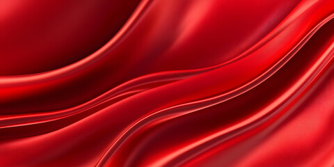 Obraz premium Red silk background, flowing red cloth 3D rendering