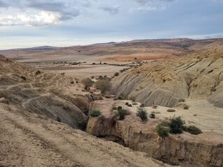 Dry valley under the mountains Tiaret Algeria