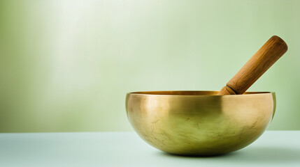 neutral aesthetic singing bowl for spa and yoga visuals