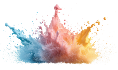 A Mesmerizing Display of Vibrant Colors as Paint Splashes and Swirls Create an Artistic Explosion of Emotion and Creativity, Capturing the Essence of Dynamic Energy.