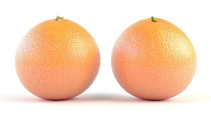 Realistic Oranges on White Background for Stock Photography