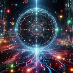 Obraz premium Neon Noir Nexus