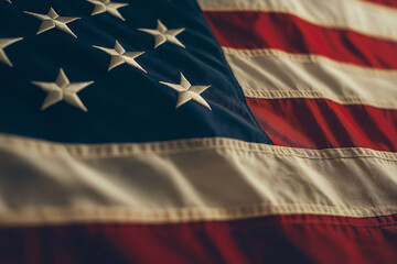 Patriotic Display of the American Flag with Stars and Stripes. Generative Ai