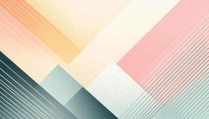 Minimalist geometric flyer background with soft pastel colors, clean lines, and subtle gradients, perfect for modern design projects, creating a calming and modern aesthetic