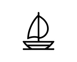 Boat logo design icon outline vector template