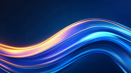 Obraz premium Luxurious blue and gold abstract background, abstract shiny wavy design elements