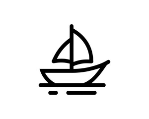 Boat logo design icon outline vector template
