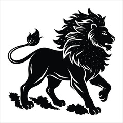 lion silhouette vector style