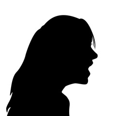 Silhouette of woman in profile screaming