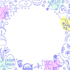 Easter colorful decorative frame