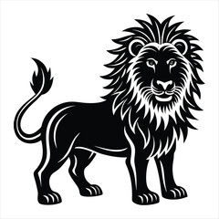 Fototapeta premium lion silhouette vector style