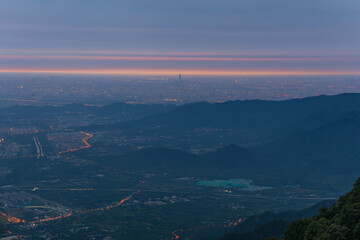 Overlooking Beijing city night from Western Hills
