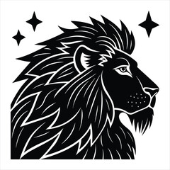 lion silhouette vector style