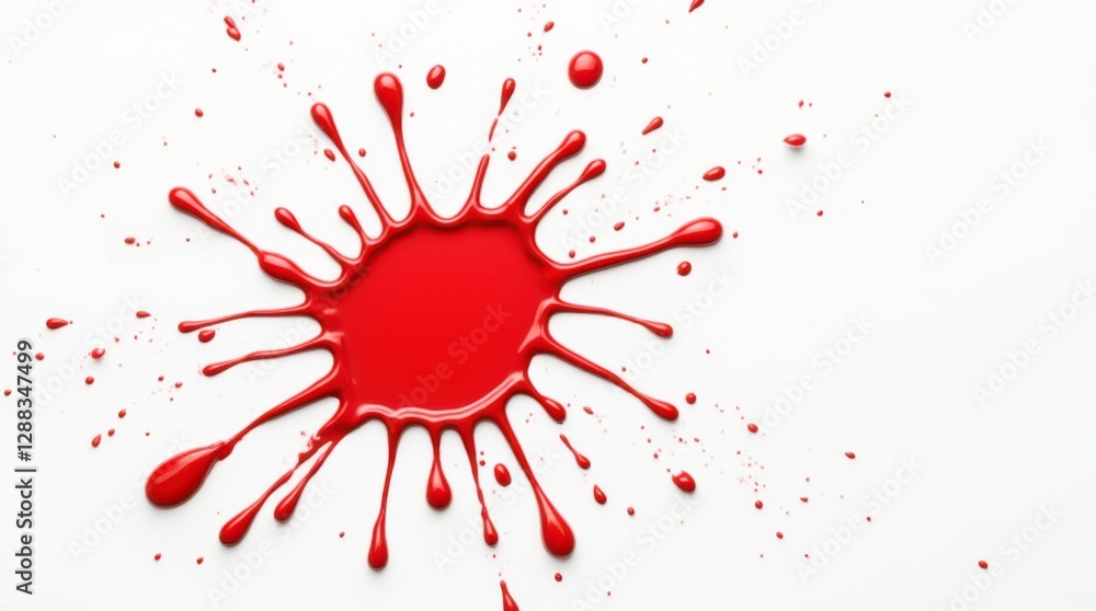 Leinwandbilder Vivid red splashes on a pristine white canvas create an alluring and dynamic visual impact in an artistic expression of color and contrast