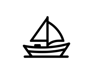 Boat logo design icon outline vector template