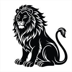 lion silhouette vector style