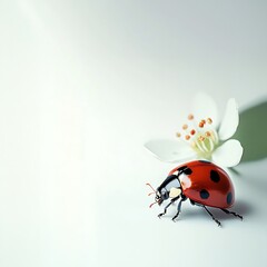 Obraz premium there is a ladybug that is sitting on a flower
