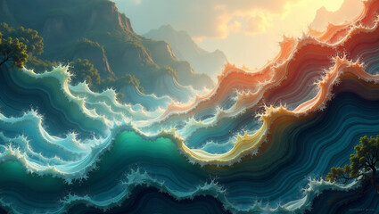 Mystic Current: Flowing Organic Texture Wallpaper