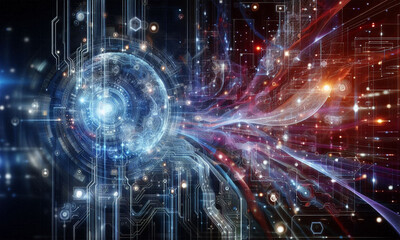 Fototapeta premium Technology Backgrounds: Futuristic Digital Designs for Websites, Presentations & Graphics