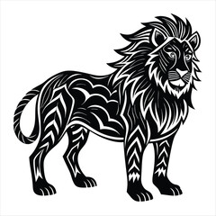 lion silhouette vector style