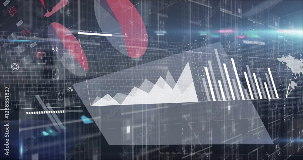 Poster image of data processing over cityscape