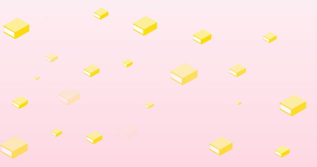 Image of yellow books over white background