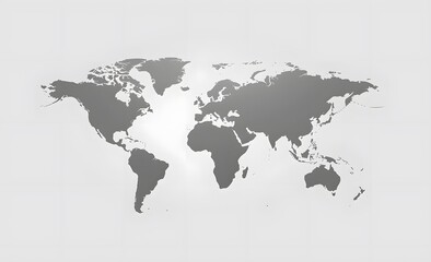 Grey World Map Silhouette Vector Icon on White Background - Adobe Stock Illustration 