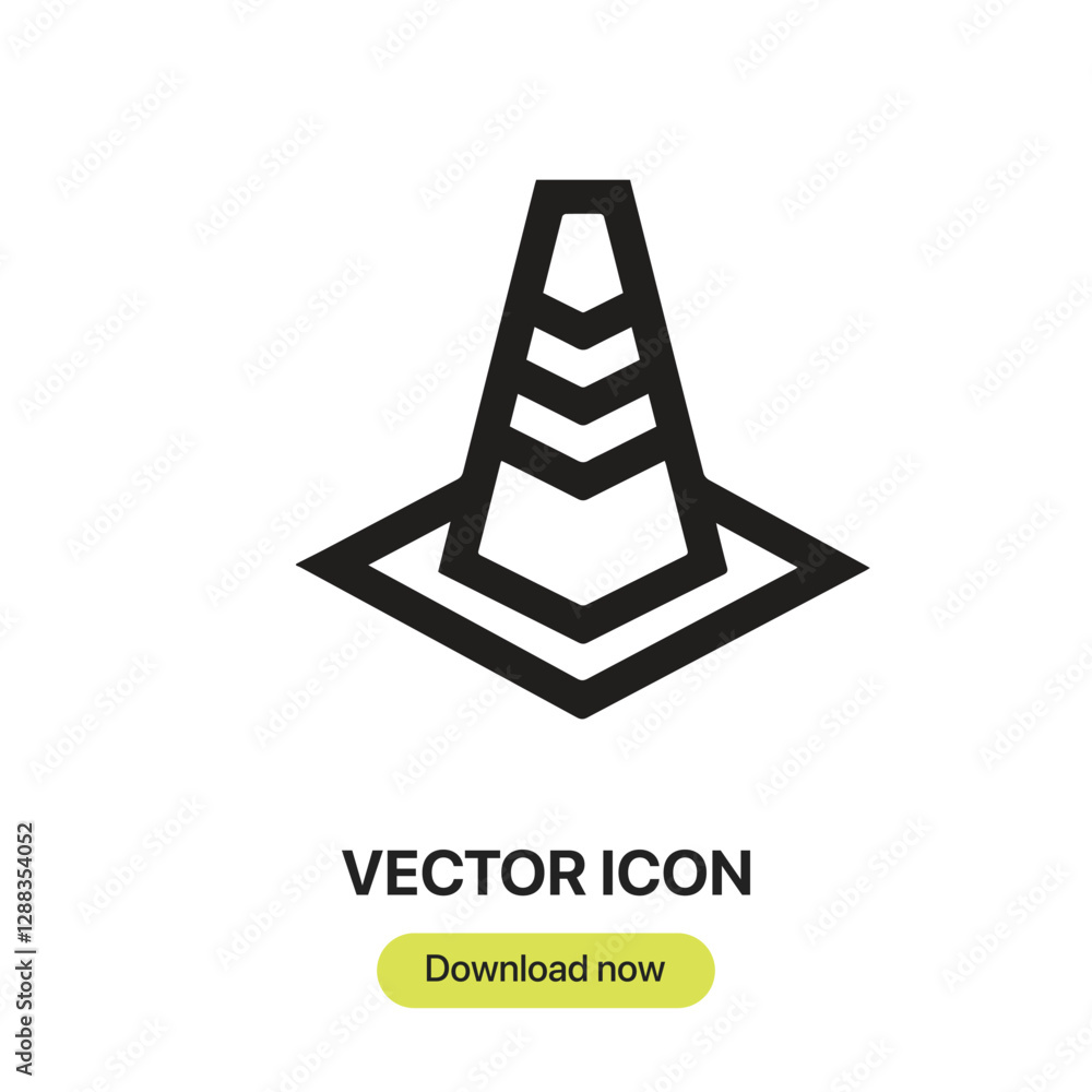 Poster traffic cone icon vector. linear-style sign for mobile concept and web design. traffic cone symbol i