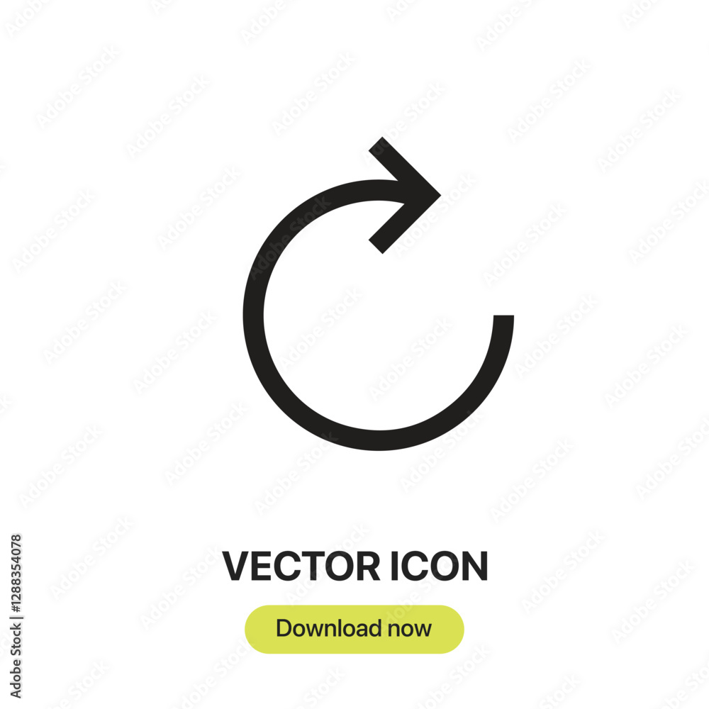 Poster reload the icon vector. linear-style sign for mobile concept and web design. reload symbol illustrat