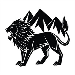 lion silhouette vector style