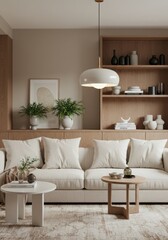 Cozy Minimalist Living Room with Natural Accents 