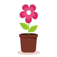 Flower in a pot on a white background. Vector.