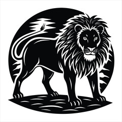 lion silhouette vector style