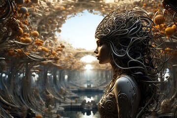 there is a woman with a head of hair and a helmet on