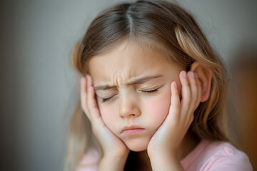 Fototapeta premium Young Child Suffering from Ear Infection