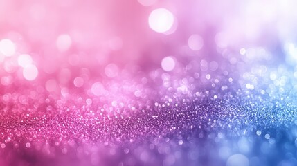 A mesmerizing close-up of a layered, glittering surface shimmering with hues of pink, purple, and blue. Delicate sparkles dance across the intricate textures, creating an enchanting visual allure