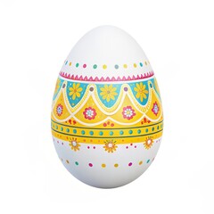 Easter theme for kid, Decoratively painted Easter egg with colorful patterns and designs.