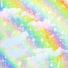 Clounds ablnd Rainbow background 