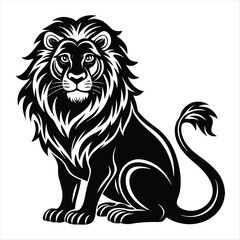 lion silhouette vector style