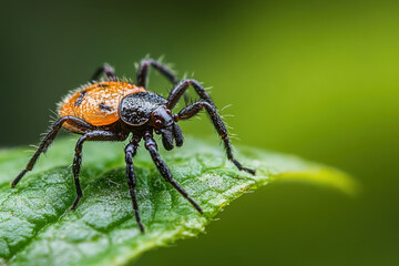 Fototapeta premium Black-Legged Tick, The Silent Carrier of Lyme Disease