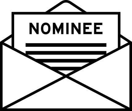 Envelope and letter sign with word nominee as the headline