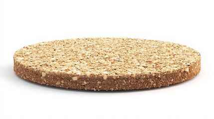 Round Crunchy Oat Base Isolated on White Background for Cooking