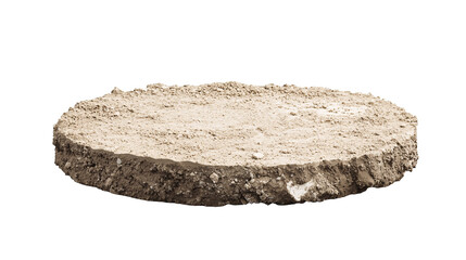 Round Piece of Ground with Uneven Texture and Natural Earth Color