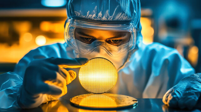 Silicon wafer for manufacturing semiconductor of integrated circuit.