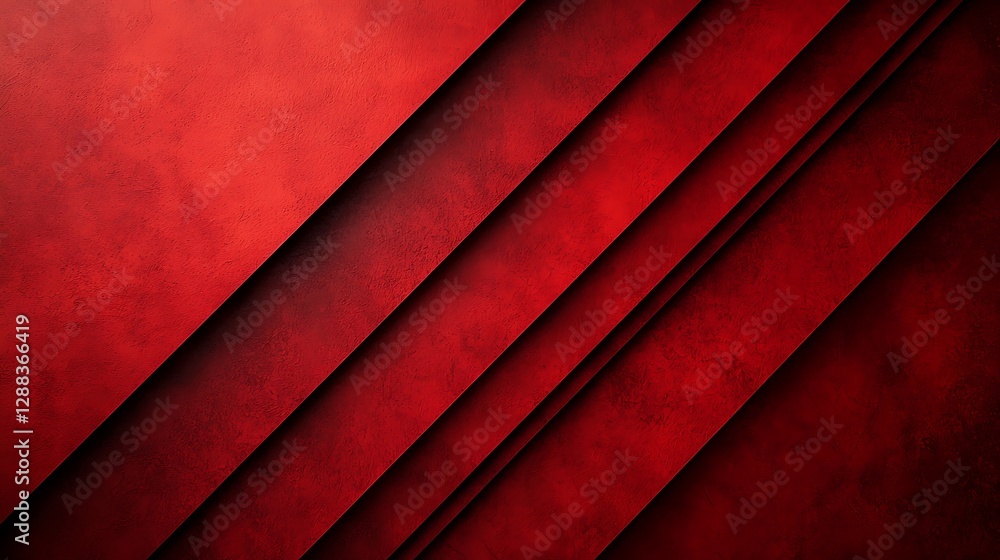 Poster Red abstract diagonal layers background texture