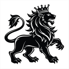 lion silhouette vector style